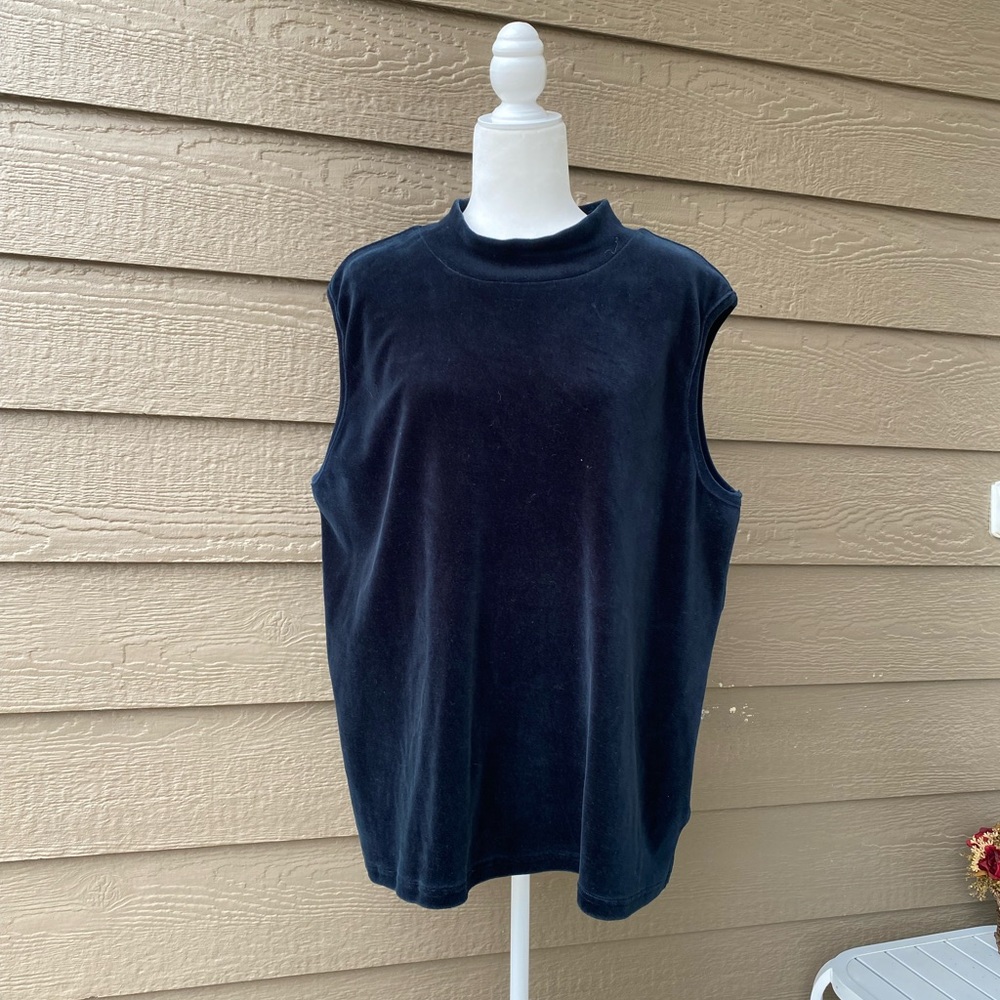 Vintage Michael Simon Lite velvet sleeveless blouse Women’s 1X